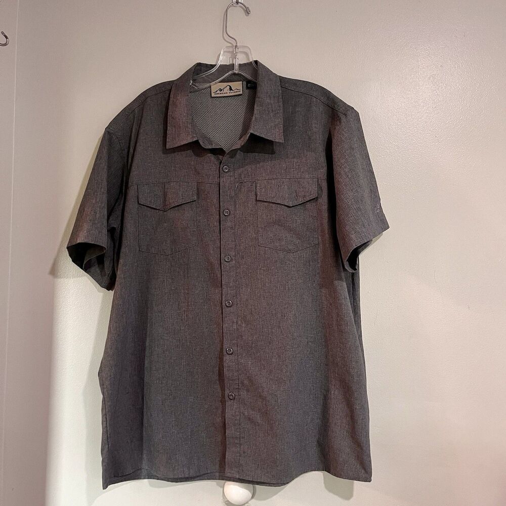 American Outback Vented Short Sleeve Gray Large Men’s Large Outdoor Fisherman
